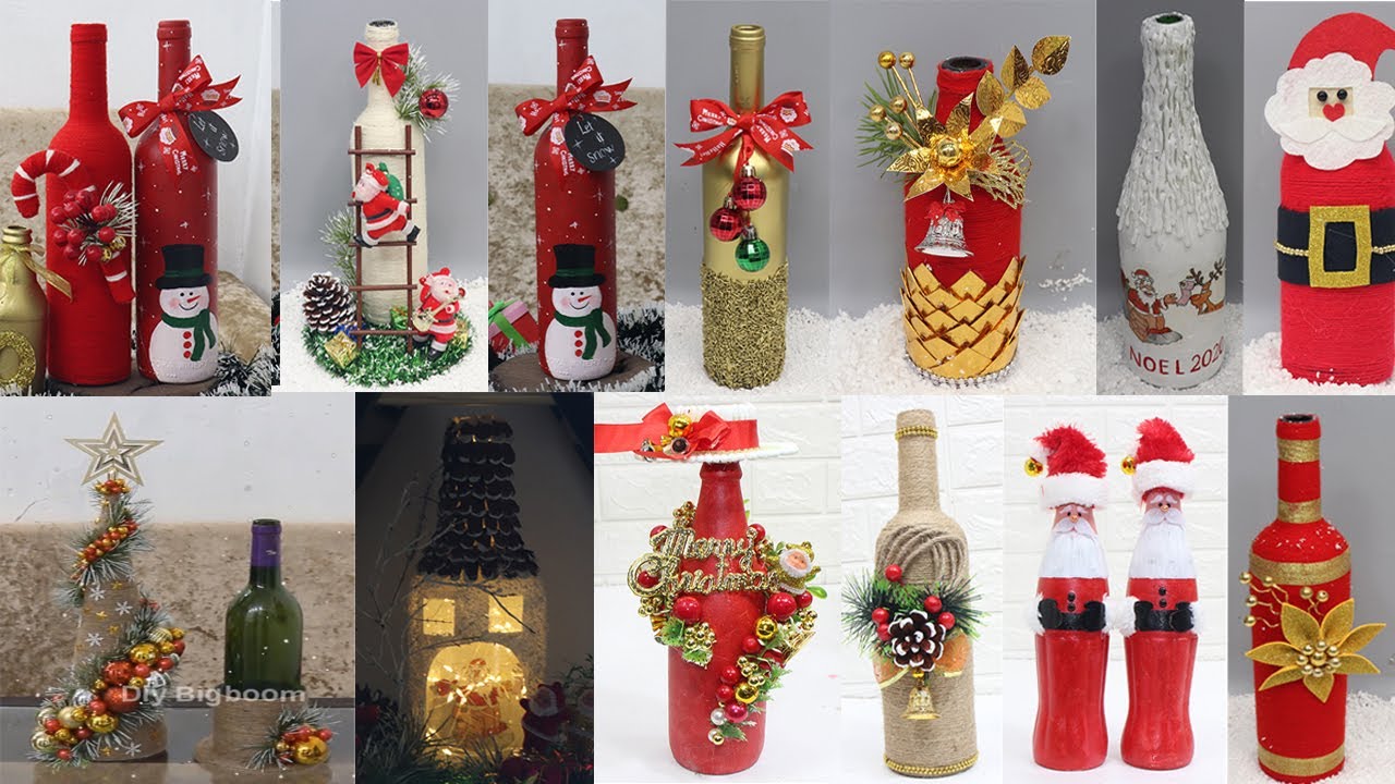 christmas bottle decoration ideas 15 christmas bottle decoration ideas Christmas bottle art ideas YouTube