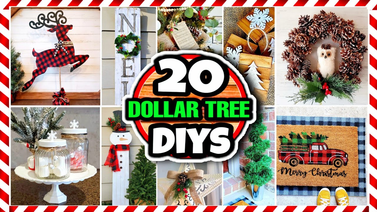 diy outdoor christmas decorations youtube 20 Dollar Tree DIY Christmas Decorations & Ideas 🎄 YouTube