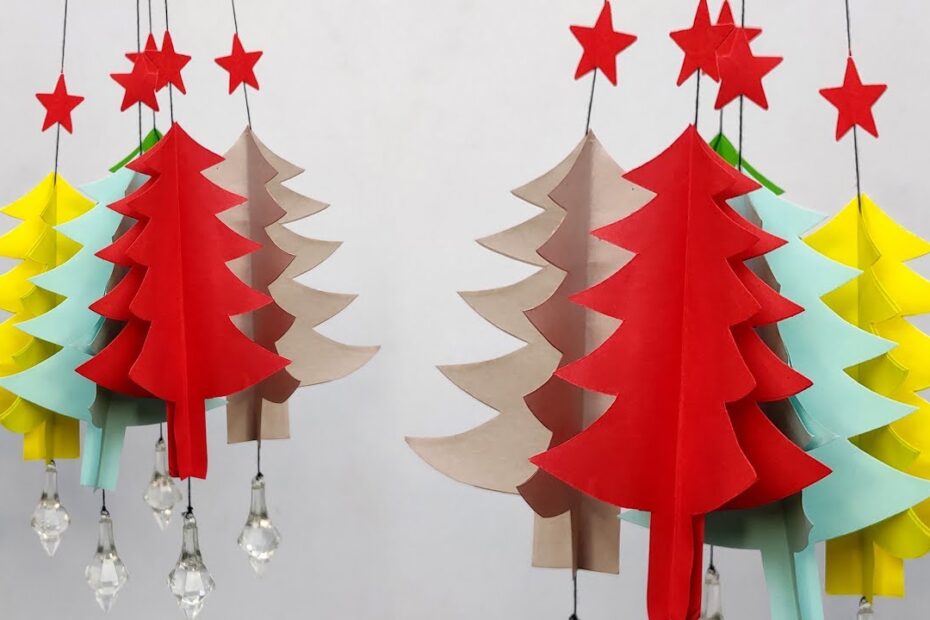 christmas paper wall decor Unique and Easy Christmas Decorations Ideas, Paper Wall Hanging