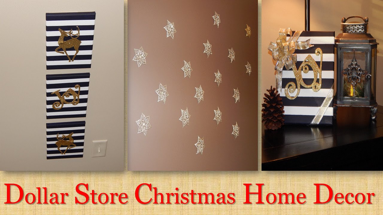 dollar tree christmas wall decor Dollar Tree Christmas Canvas Wall Decor Collab YouTube