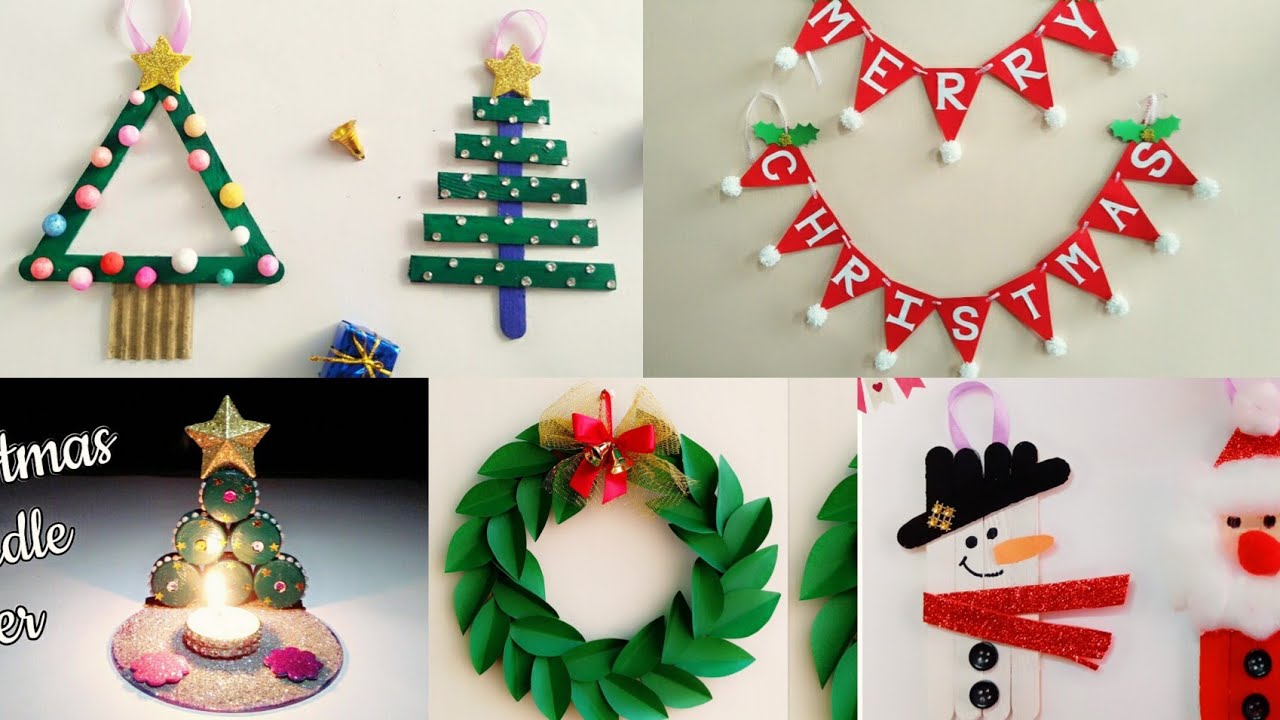 christmas decor ideas easy 5 Easy Christmas Home Decoration Ideas/Christmas Crafts for Kids School