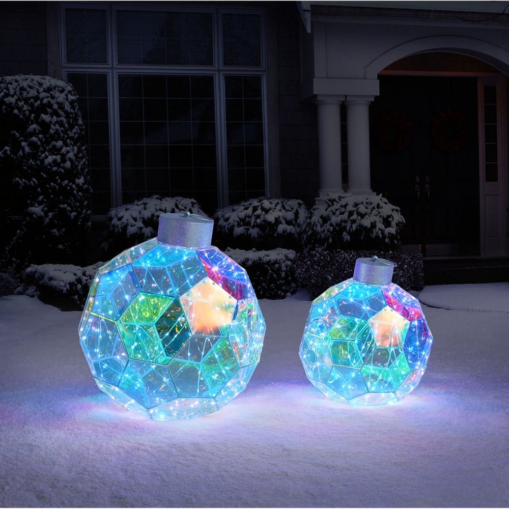 prismatic christmas decor sale Member's Mark PreLit Prismatic Ornaments, Set of 2 ShelHealth