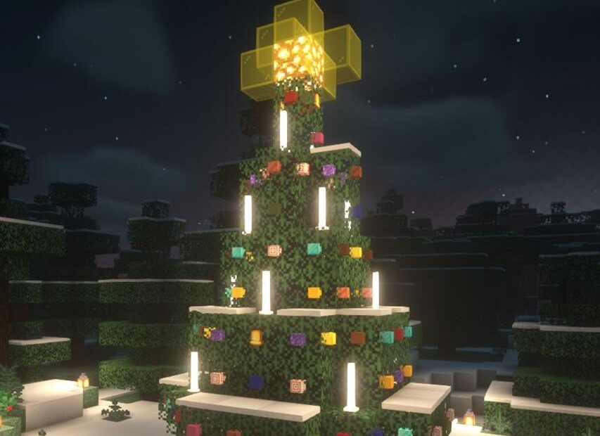 christmas decoration ideas minecraft Minecraft Christmas Tree Build (Simple Tutorial) — ByPixelbot