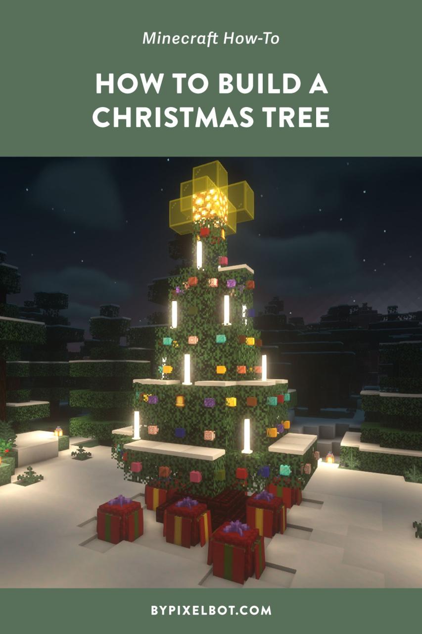 christmas decoration ideas minecraft Minecraft Christmas Tree Build (Simple Tutorial) — ByPixelbot