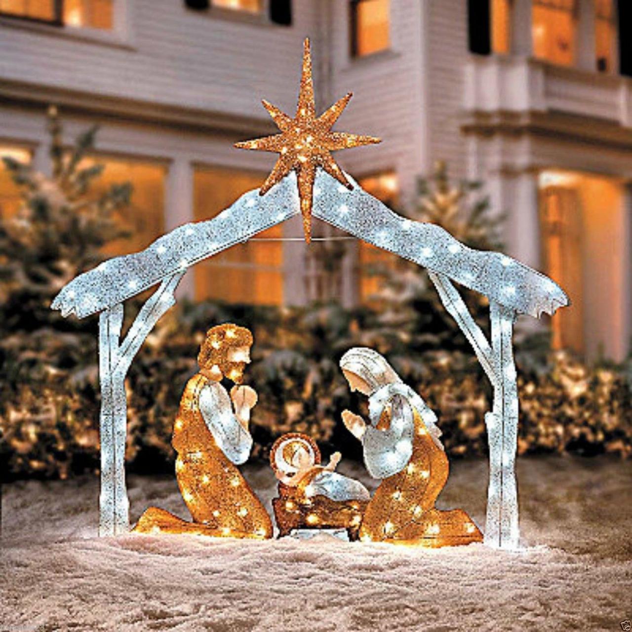 christmas outdoor decorations nativity scene Nativity outdoor lights Enjoying Outdoor Area at Night Warisan Lighting