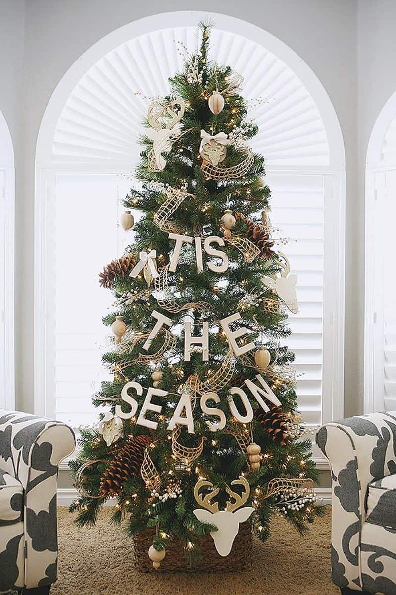 christmas tree decor ideas simple Simple and Natural Christmas Tree Decorating Ideas for 2015