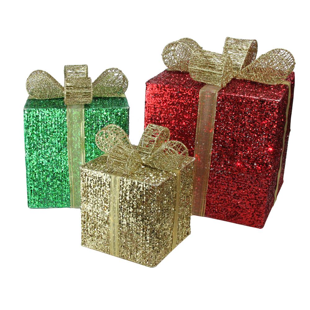 christmas decorations outdoor gift boxes Northlight 16 in. Christmas Outdoor Decoration Lighted Glistening