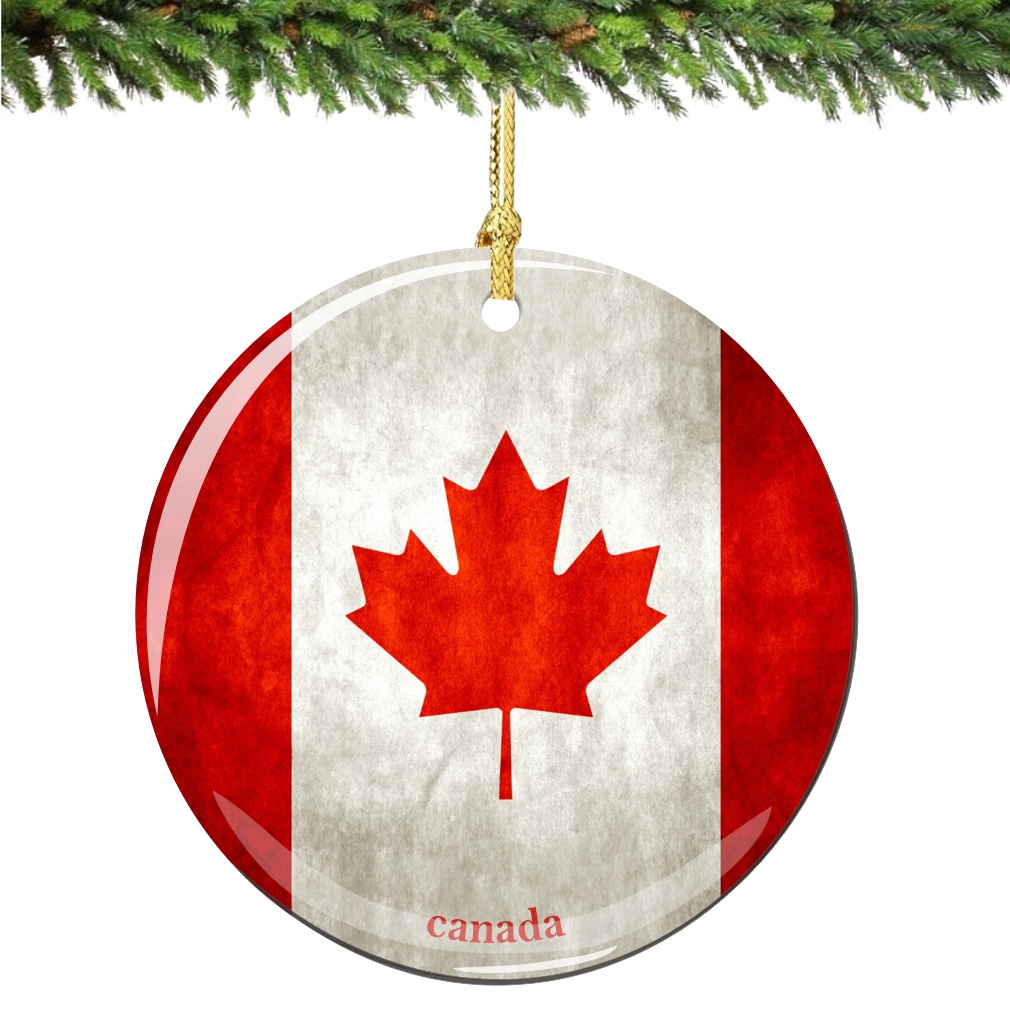 christmas ornament sale canada Canada Flag Porcelain Christmas Ornament