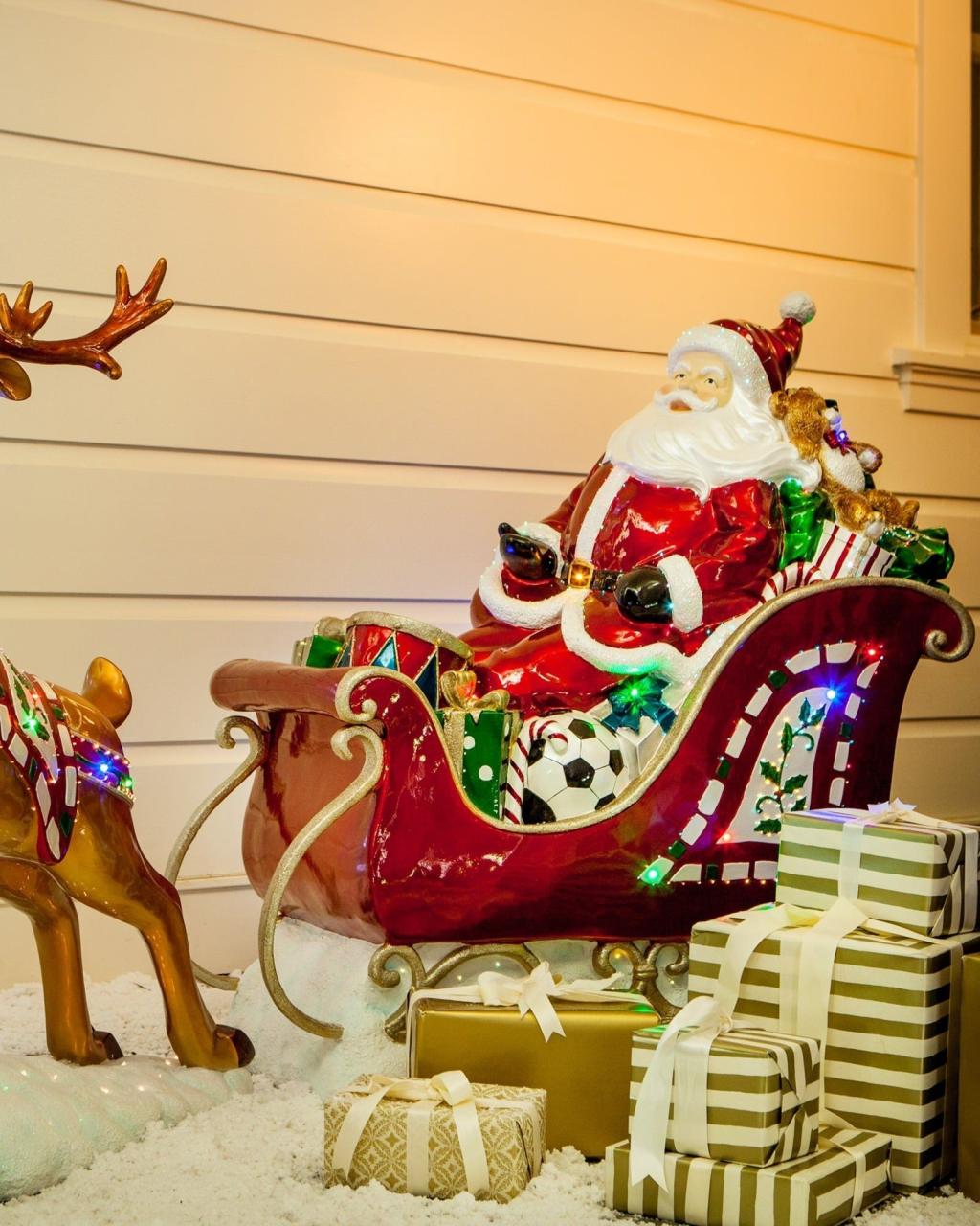 christmas decorations outdoor santa sleigh Outdoor Santa Sleigh Foter