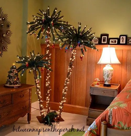 palm tree christmas decor Deck the Palms Palm Christmas Trees & Decorations to Create a