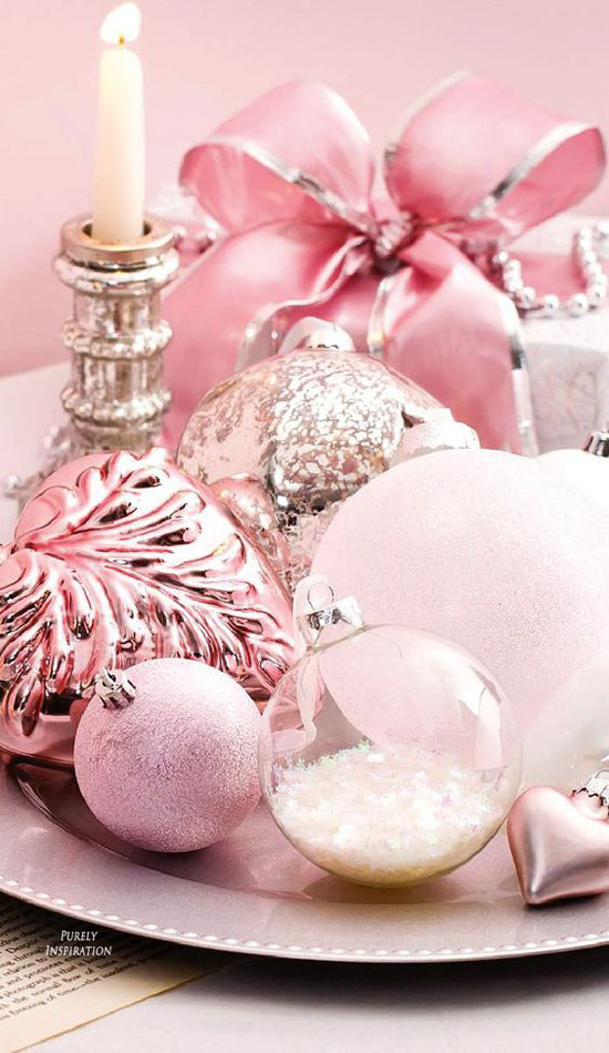 pink christmas home decor Pink Christmas Decorating Ideas All About Christmas