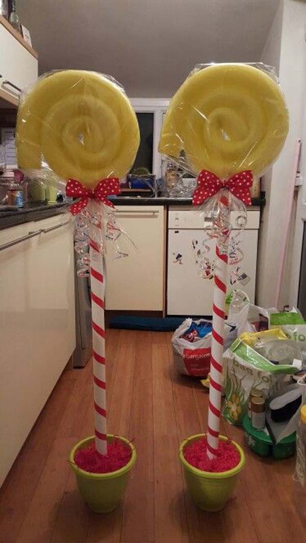 christmas decor using pool noodles Awesome Christmas Decorations Created From Pool Noodles DIYCraftsGuru