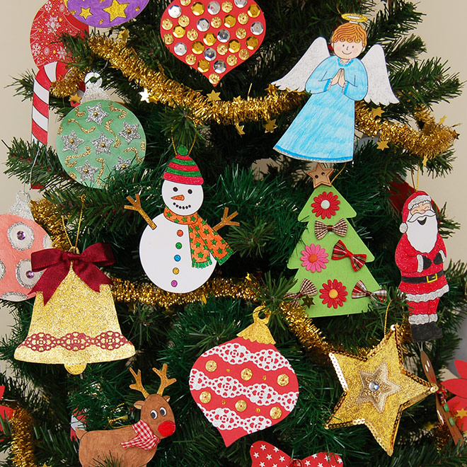 how to make christmas tree decor Printable Christmas Tree Ornaments Kids' Crafts Fun Craft Ideas