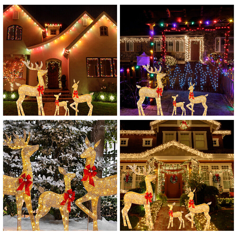 christmas decor 2024 outdoor Outdoor Light Up Reindeer Christmas Decoration LED Stag Doe Large