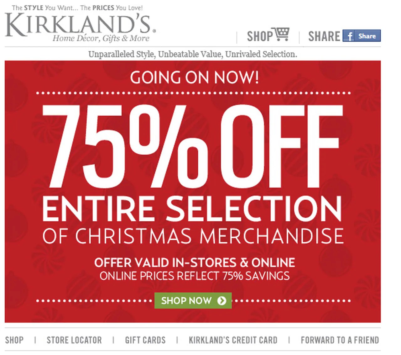 kirkland home christmas decor sale Kirkland's 75 off all Christmas decor