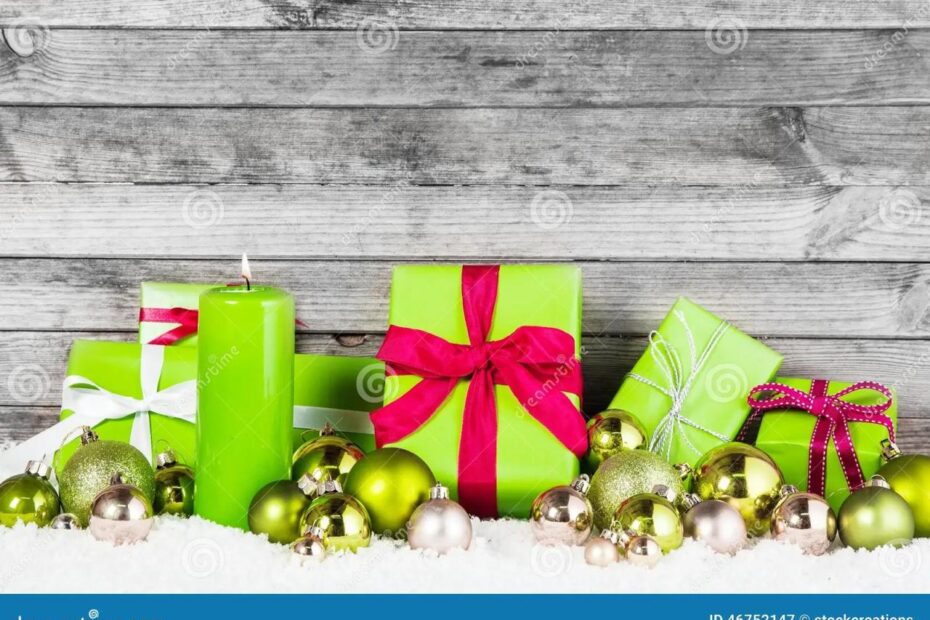 christmas decor green theme Various Decors for Green Christmas Theme Stock Image Image of black