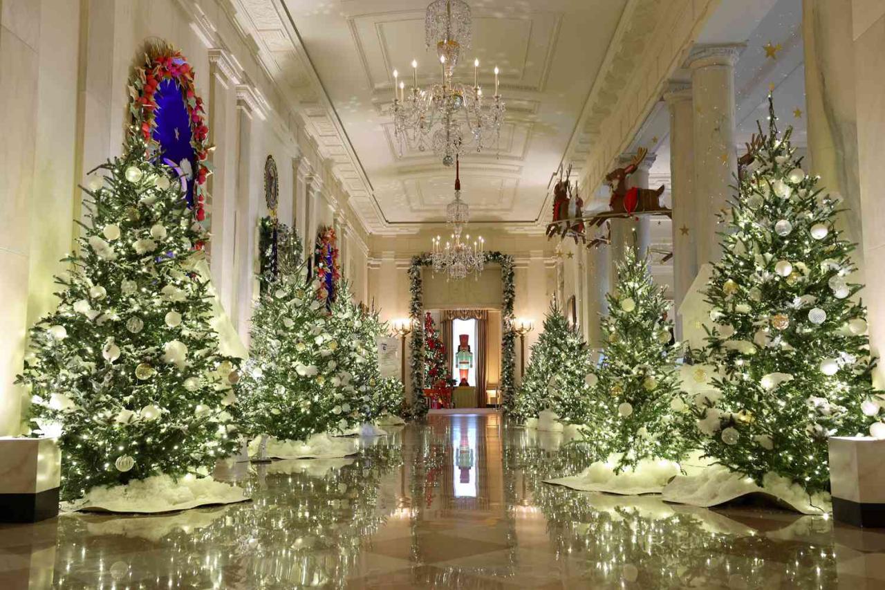 white house christmas decor 2024 Jill Biden Unveils White House Holiday Decorations 'Magic, Wonder, and