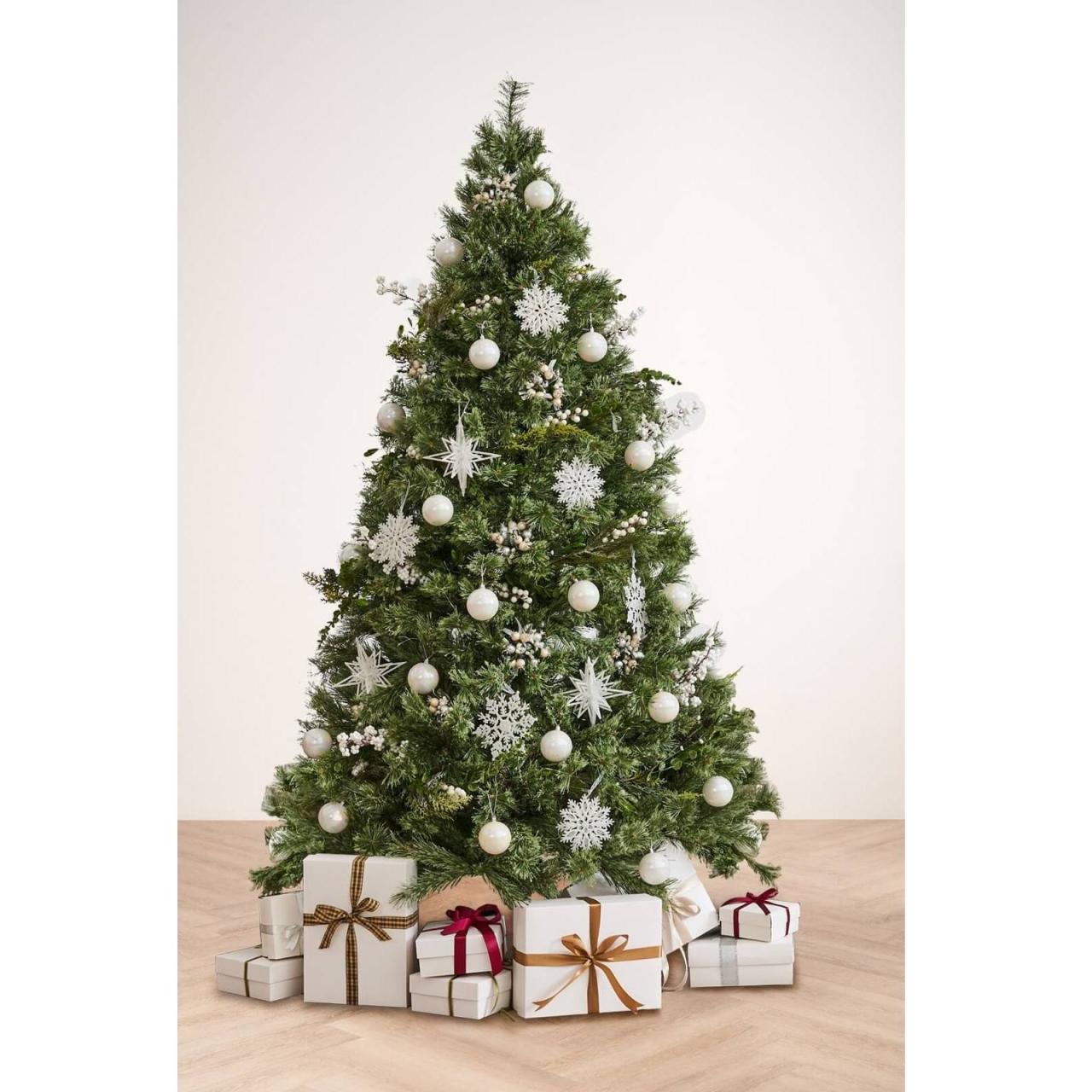 christmas decoration ideas white 6 ft White Theme Ornament Bundle (Choose Your Tree) Christmas Tree