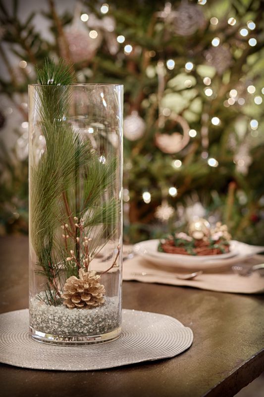 christmas decorating ideas glass vases DIY Wintery Holiday Centerpiece 2367791 Weddbook