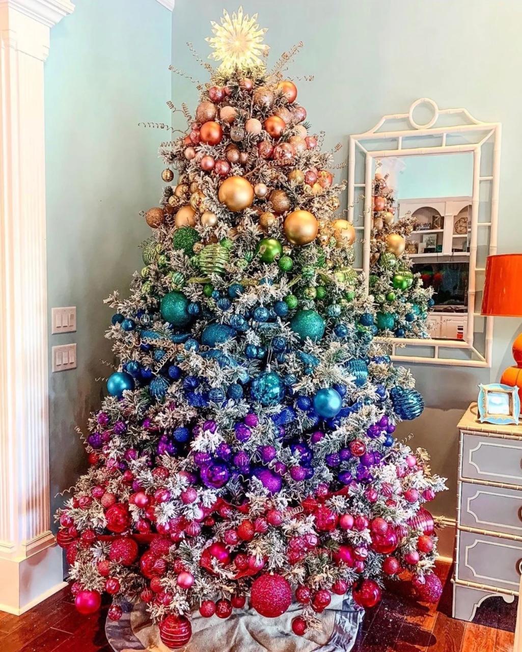 christmas decor ideas tree Colorful Christmas Tree Ideas