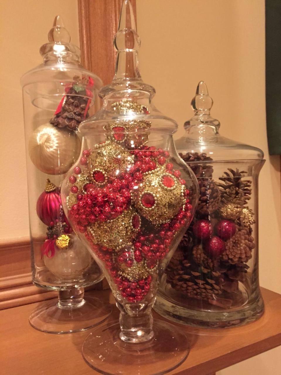 christmas decorating ideas with apothecary jars Christmas Apothecary Jars Decor