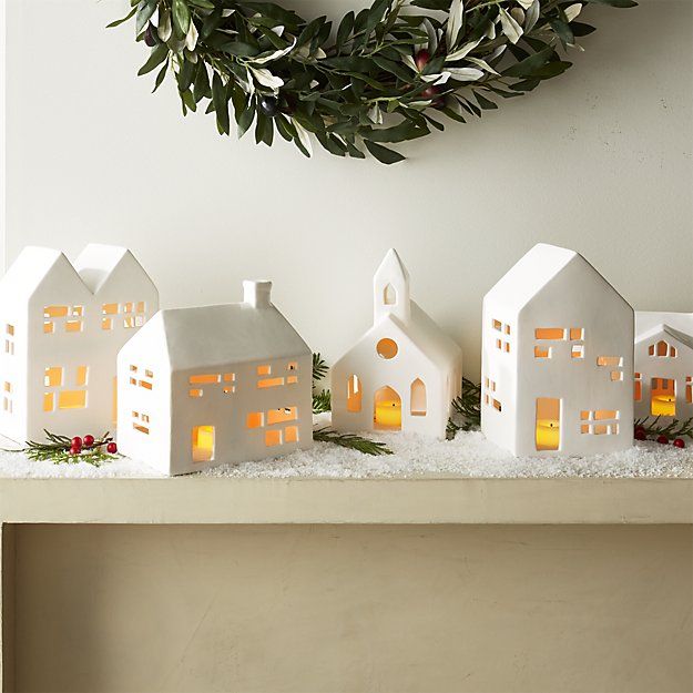 ceramic houses christmas decor White Ceramic Houses Christmas decorations, Christmas diy