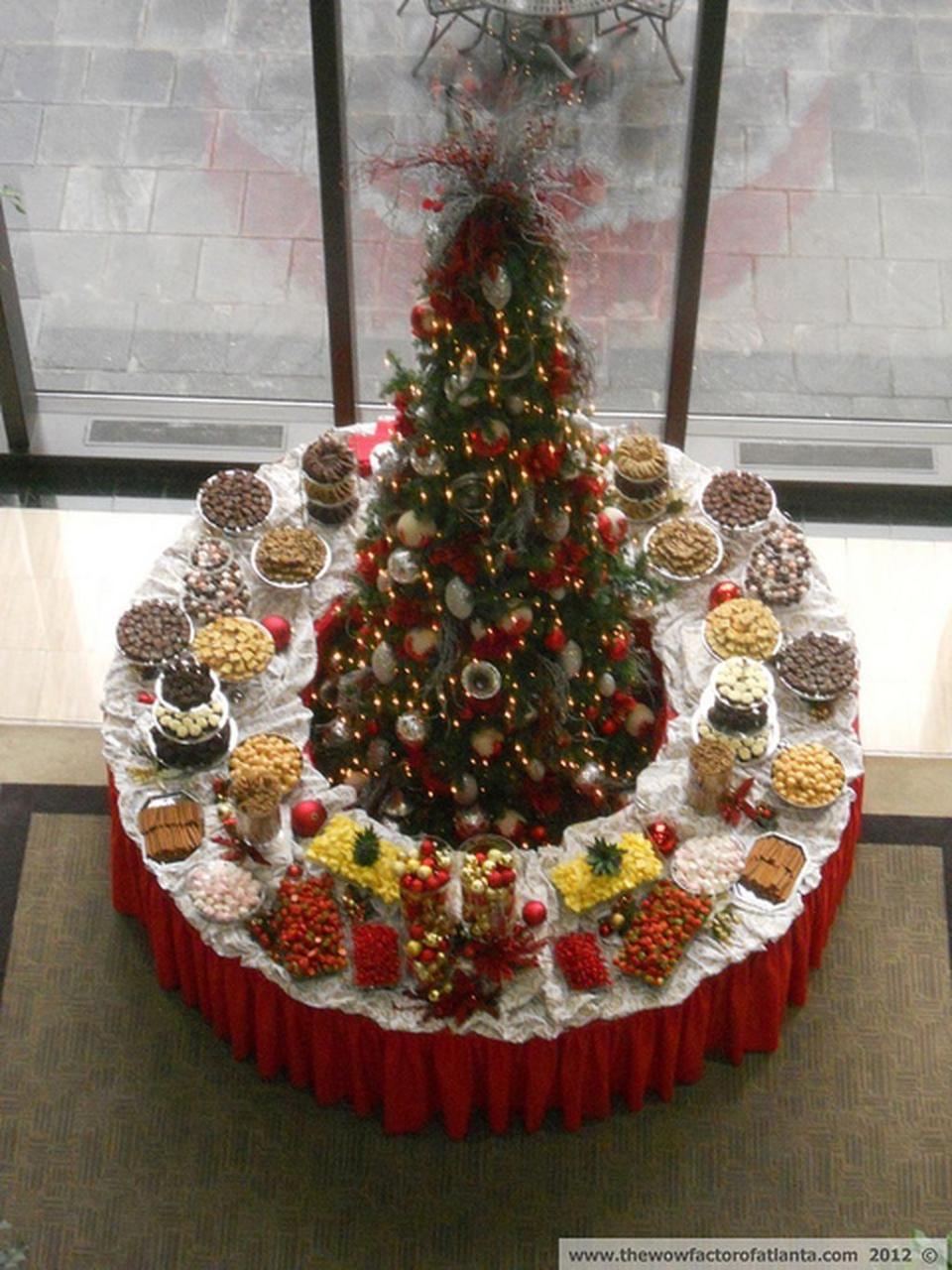 christmas buffet table decor 99 Elegant and Beautiful Tabletop Christmas Tree Centerpieces Ideas