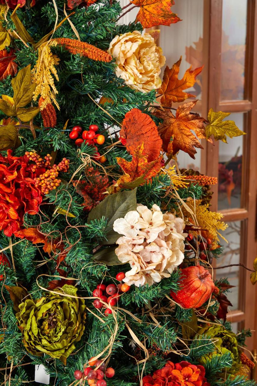 christmas tree decor with flowers 10 Christmas Tree Flower Decor Ideas & Tips Nearly Natural