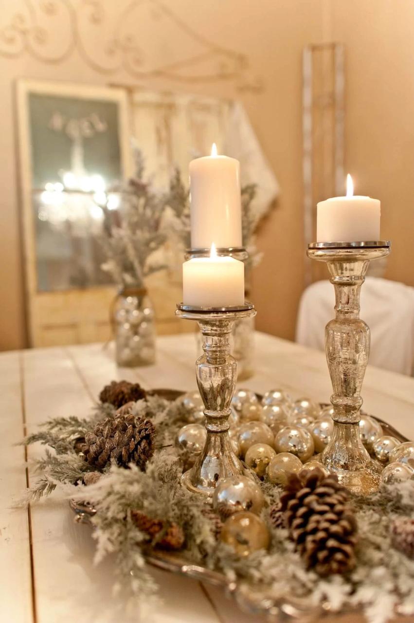 christmas centerpiece ideas round table 28 Best DIY Christmas Centerpieces (Ideas and Designs) for 2020