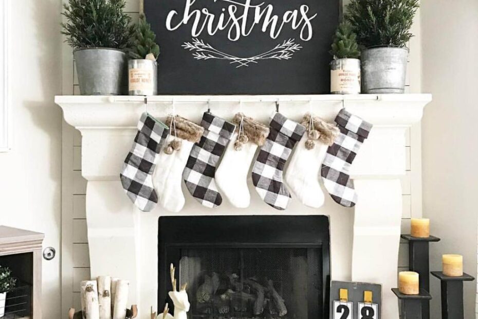 black and white farmhouse christmas decor 38 Best Rustic Farmhouse Christmas Decor Ideas and Designs for 2023