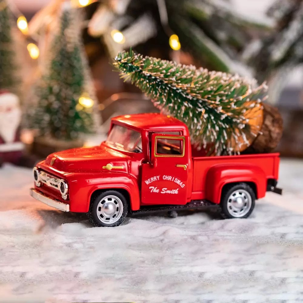 christmas farm truck decor Vintage Farm Truck Decor with Christmas Tree Farmhouse Trucks