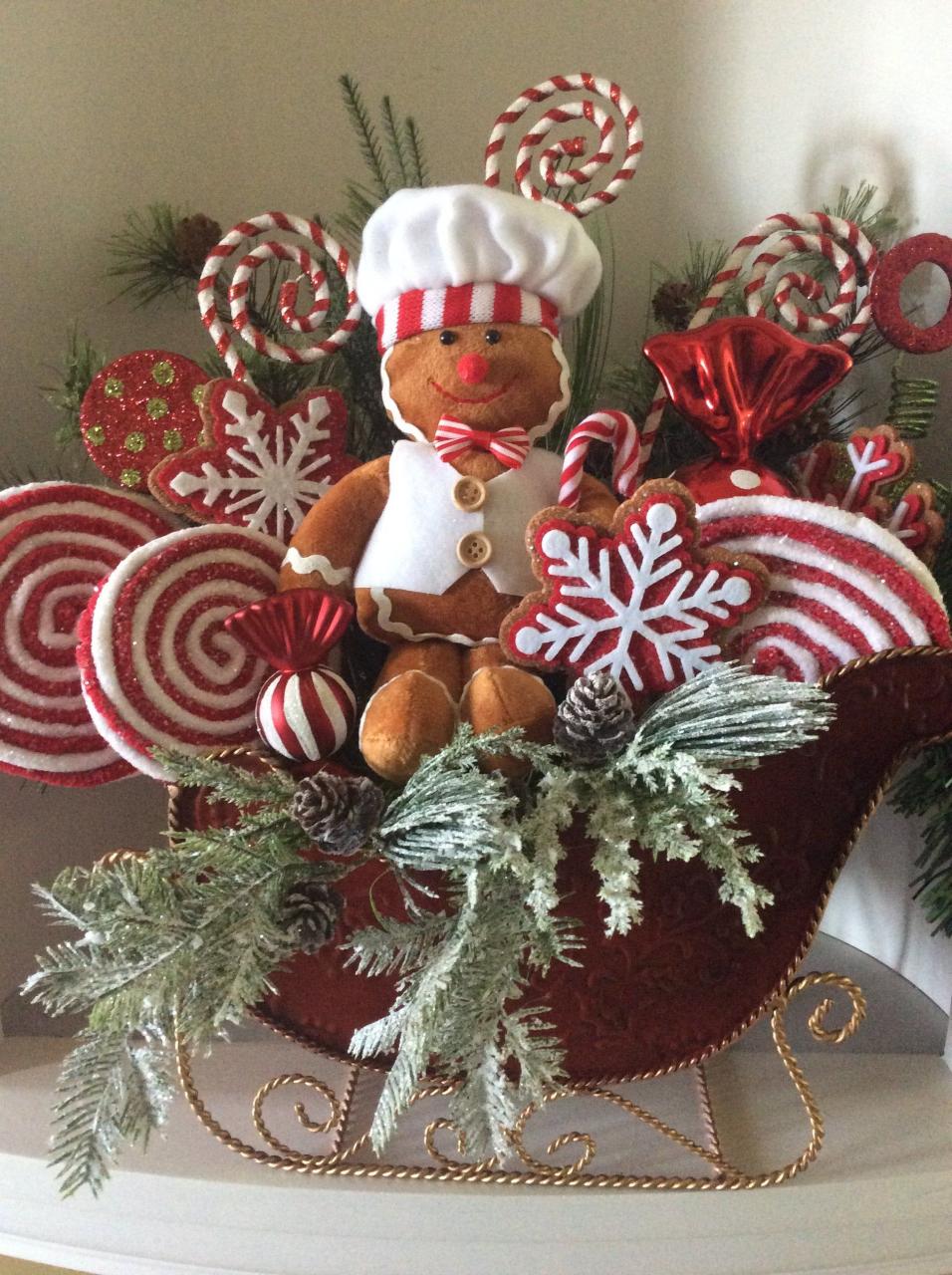 christmas decor gingerbread theme Gingerbread Centerpiece, Christmas Centerpiece, Gingerbread Decor