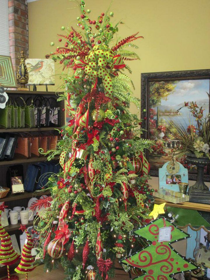 red and lime green christmas decor lime green decorated christmas trees Lime Green & Red Tree Everyday