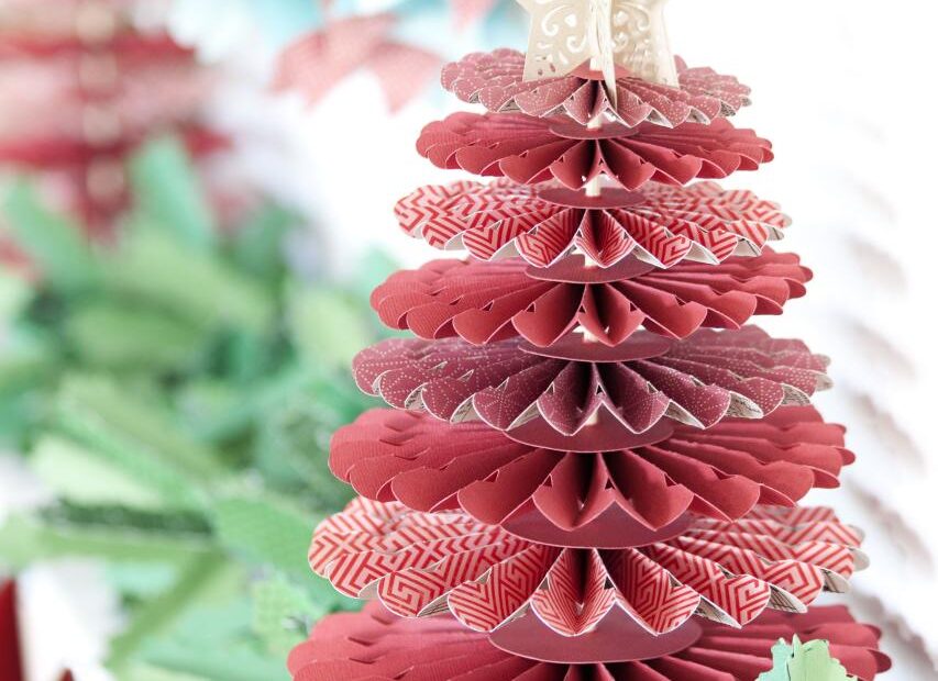 christmas decor with cricut Cricut® Rosette Christmas Tree Christmas paper crafts, Christmas