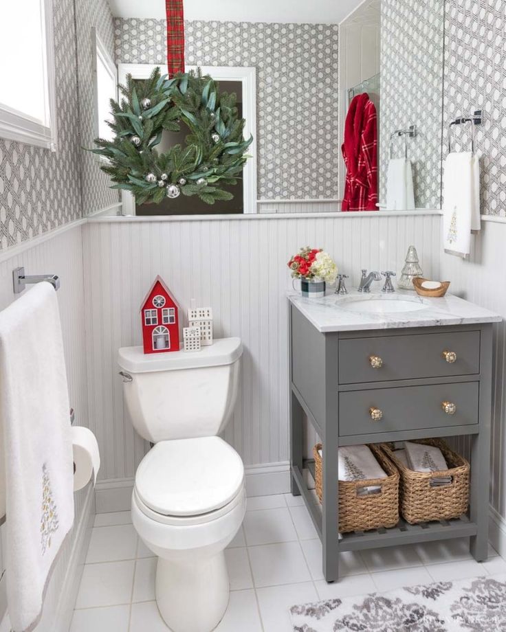 christmas bathroom decor amazon My 2019 Christmas Home Tour! Christmas bathroom decor, Christmas