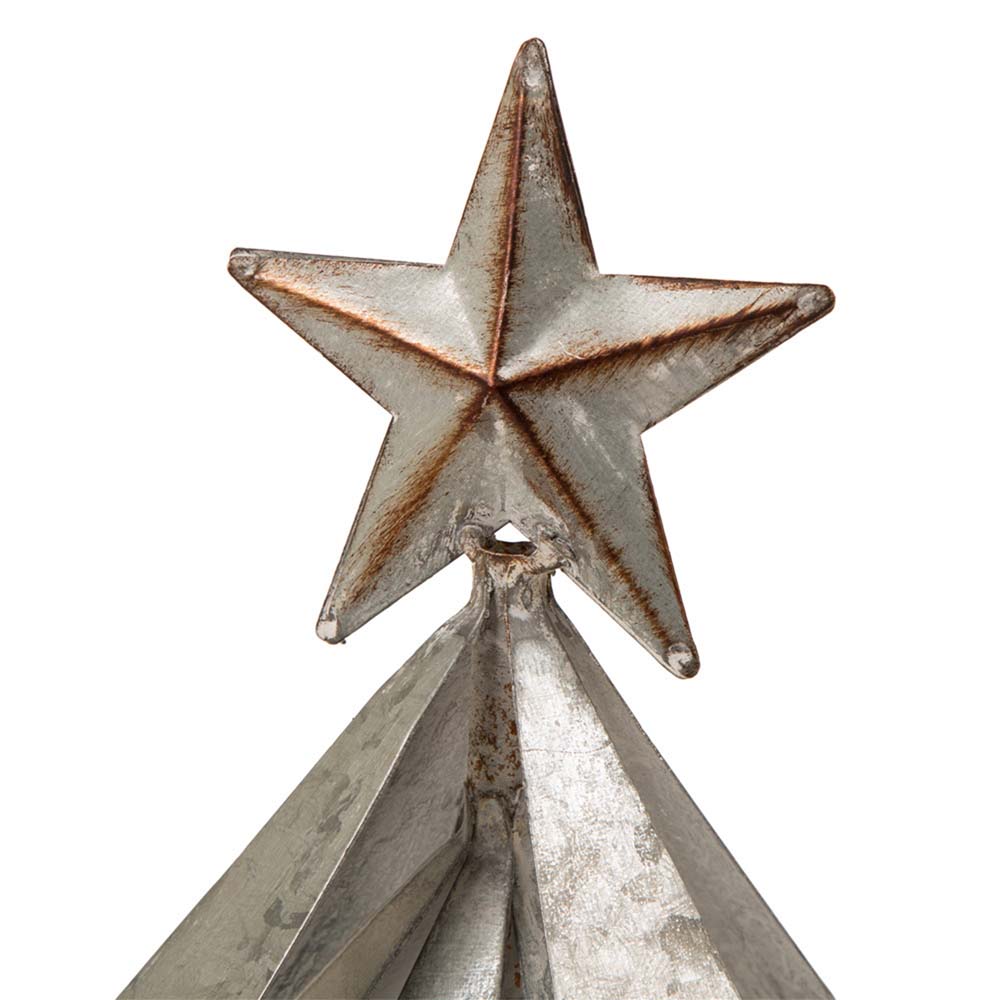 galvanized metal christmas decor [OFFICIAL] Glitzhome Galvanized Metal Christmas Table Tree Decor Set of 2