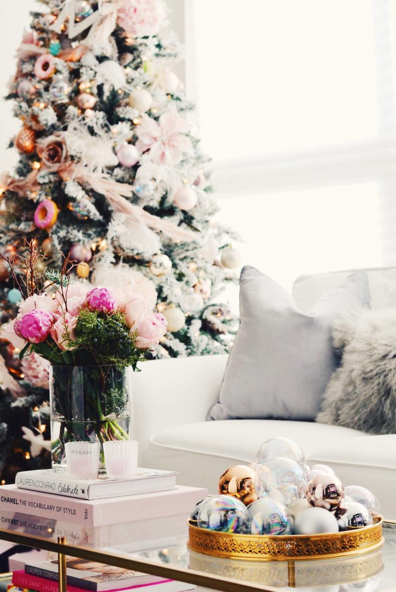 pink christmas room decor Holiday Home Tour A Pink Christmas The Pink Dream