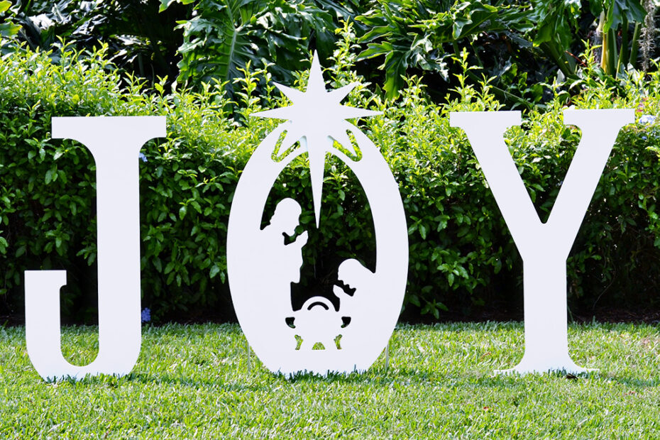 outdoor christmas decorations joy sign Joy Nativity Yard Sign Christmas Yard Art