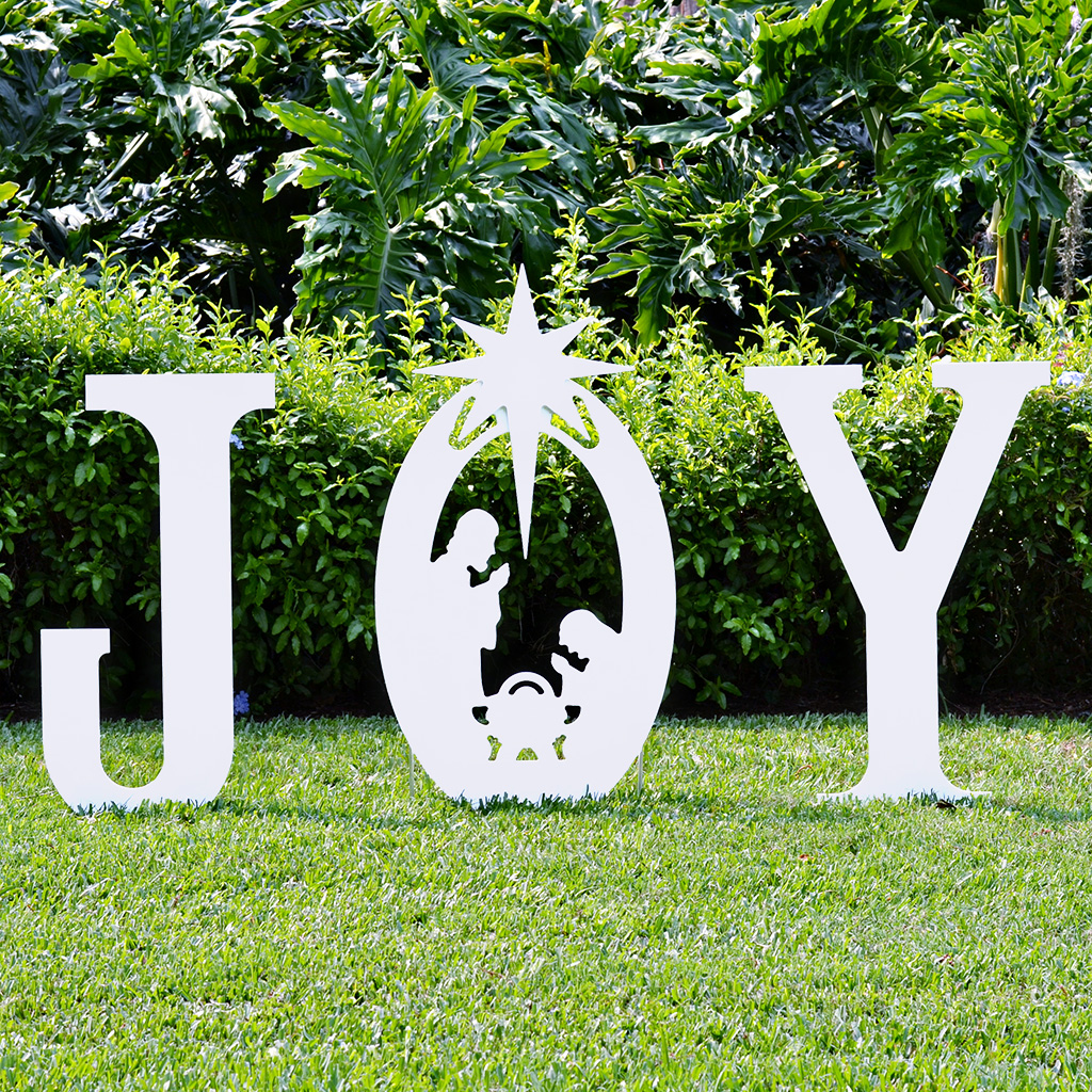 outdoor christmas decorations joy sign Joy Nativity Yard Sign Christmas Yard Art