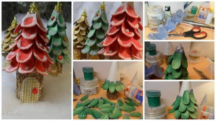 christmas decor using egg tray Christmas tree from egg tray