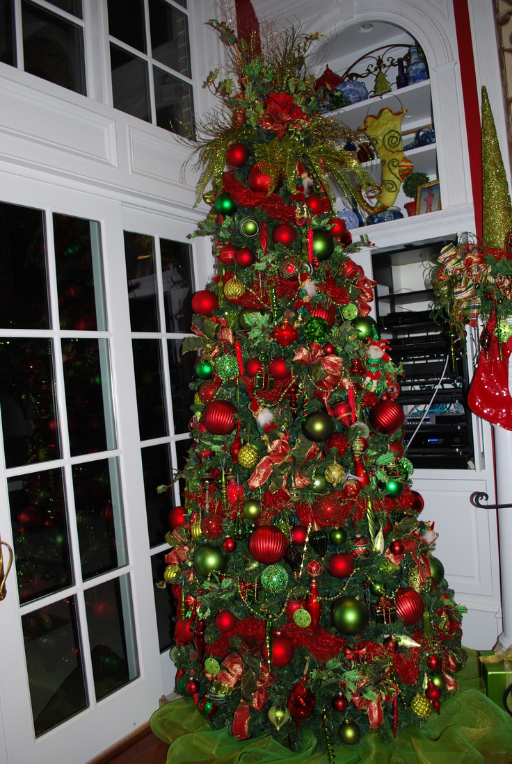 red and lime green christmas decor Lime Green & Red Christmas tree themes, Christmas, Christmas decorations