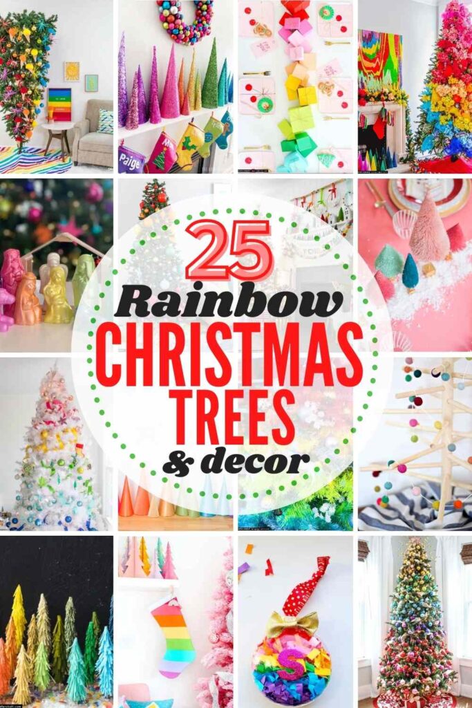 rainbow christmas tree decor 25+ MERRY and BRIGHT Rainbow Christmas Trees and Decor!