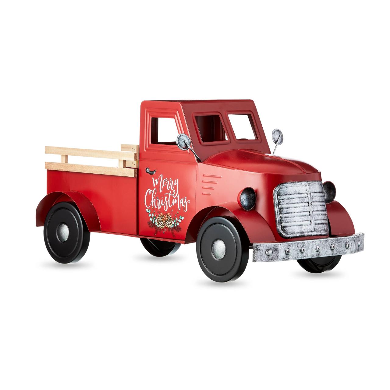 metal christmas truck decor Shop 26 inch Holiday Time Red Cute Metal Truck Christmas Decor Great