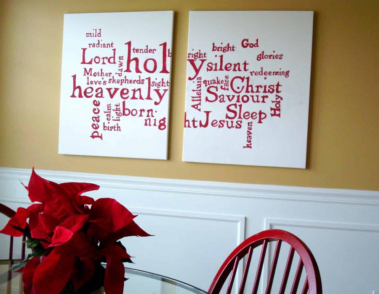 christmas wall art decor 30 Amazing DIY Christmas Wall Art Ideas