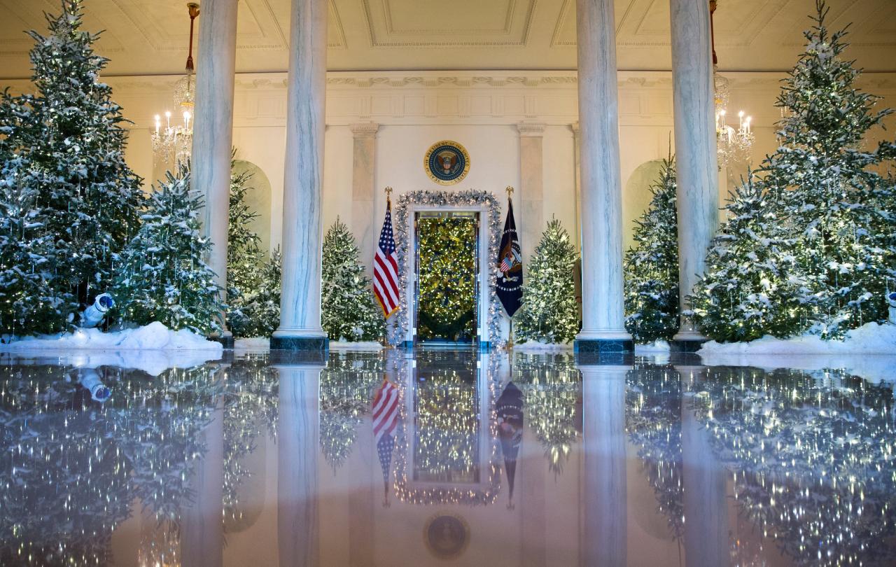 white houses christmas decor At the White House, the Halls Are Decked for Christmas The New York Times