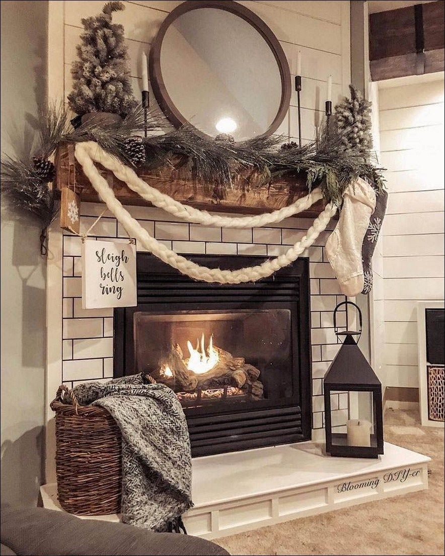 farmhouse christmas mantel decor ideas 100+ Best Stunning DIY Rustic Christmas Decor Ideas 100+ Best Stunning