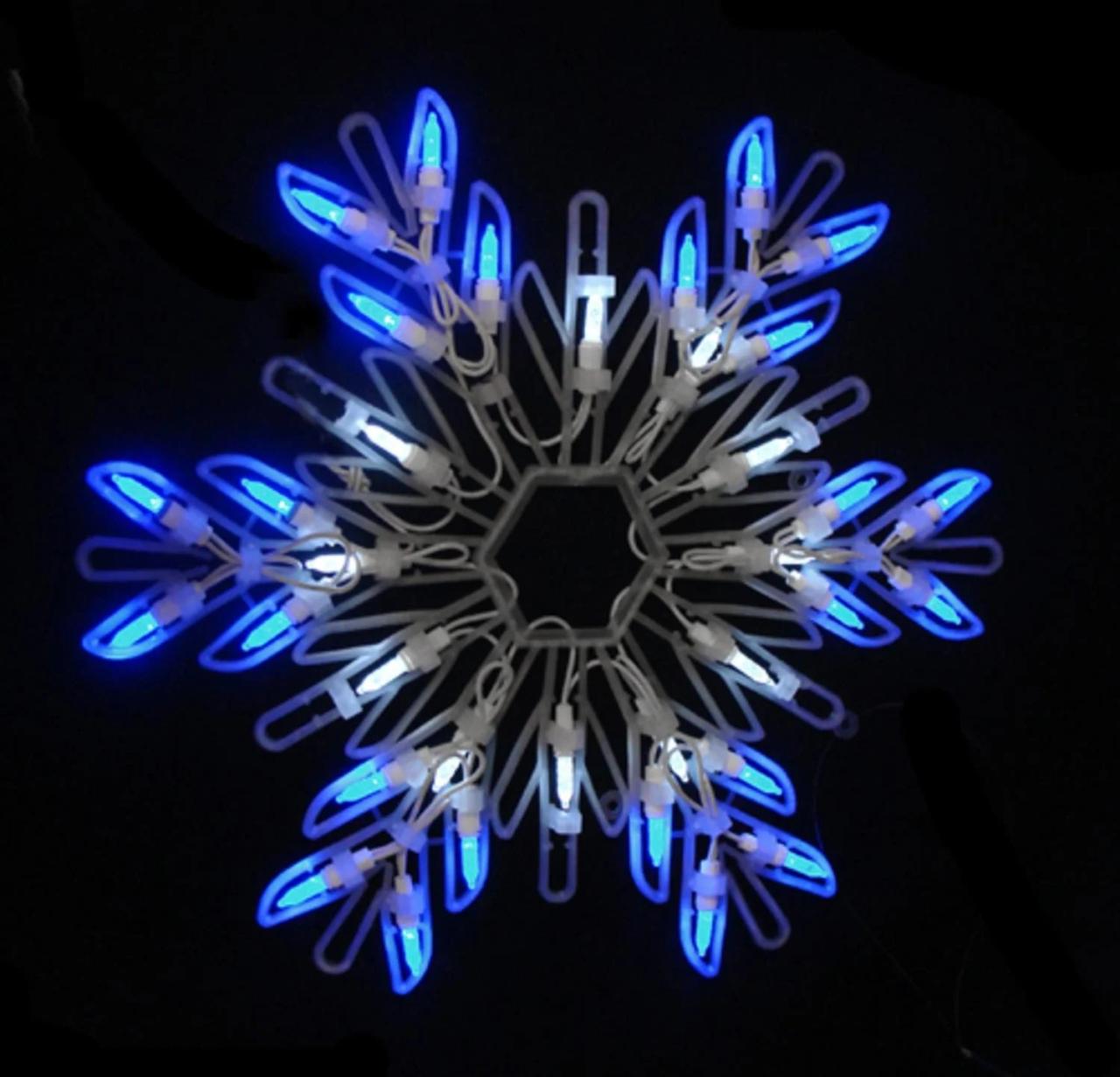 christmas window light decor 15" Pure White & Blue LED Lighted Snowflake Christmas Window Decoration