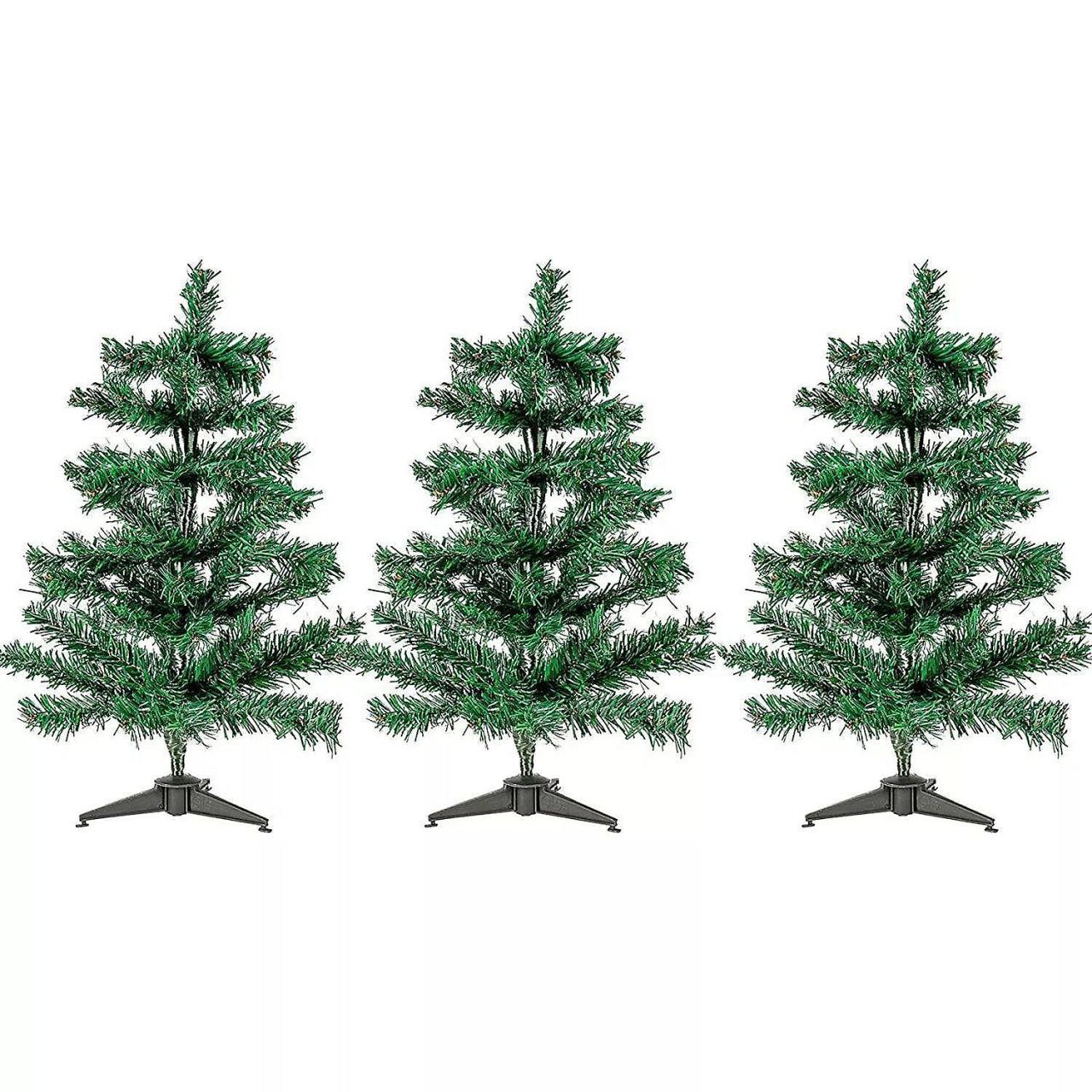 christmas decor on tree 3 Mini Christmas Trees Artificial Xmas Tree Holiday Decor Home