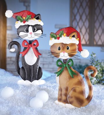 cat christmas yard decor 20++ Outdoor Christmas Cat Decorations HOMYHOMEE