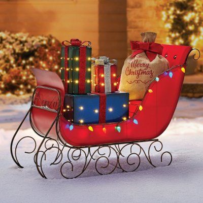 members mark christmas decor Member's Mark 54" Sleigh with Gift Boxes Members mark, Outdoor